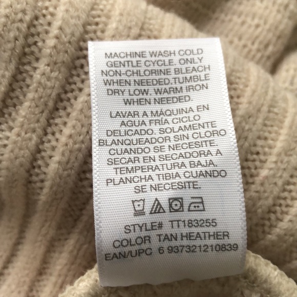 🐢Time and Tru Pullover Fringed Cable Knit turtle neck poncho sweater - Picture 10 of 13